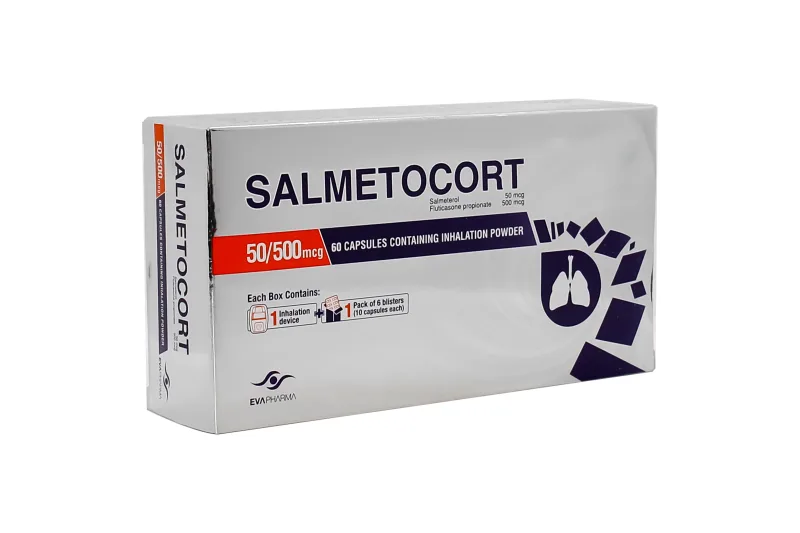 سالميتوكورت 50/500مكجم 60 كبسولة استنشاق + جهاز استنشاق