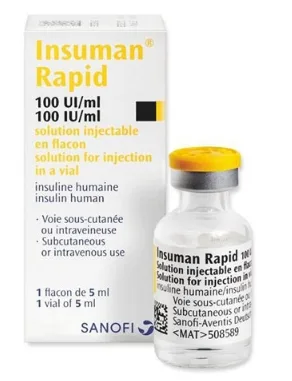 انسومان رابيد 100 وحدة دولية / مل 10 مل فيال