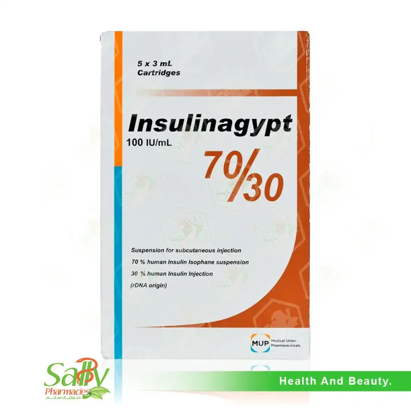 انسوليناجيبت 70/30 100 وحدة دولية 5 خرطوشات