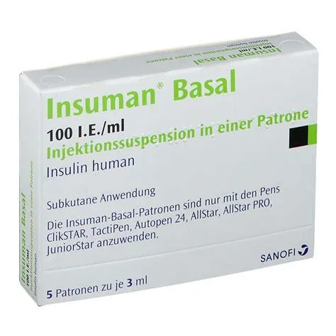 انسومان بيزال 100 وحدة دولية / مل 5*3 مل اقلام